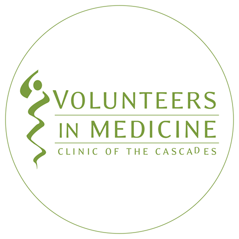 Logo for "VOLUNTEERS IN MEDICINE CLINIC OF THE CASCADES"