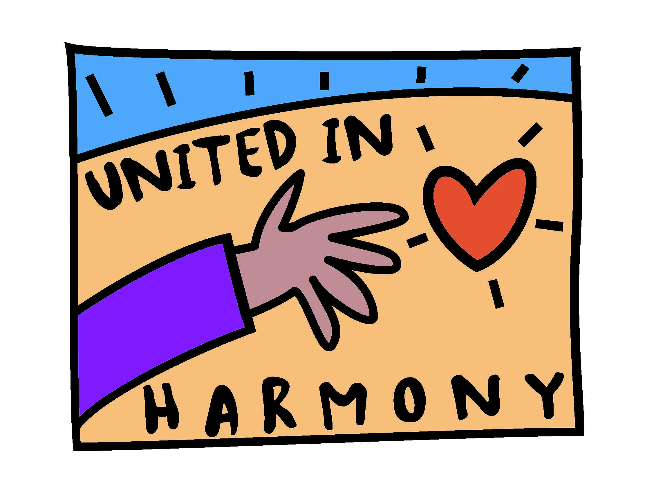 Logo for "UNITED IN HARMONY"