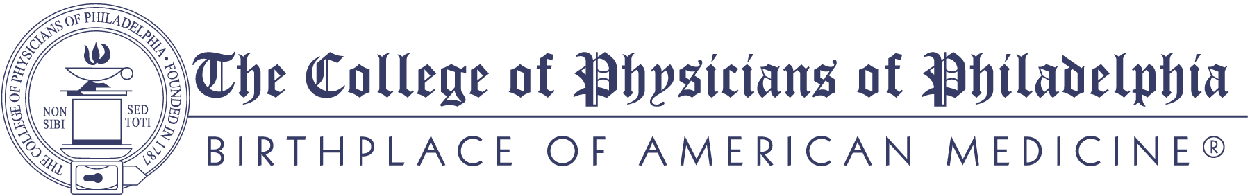 Logo for "THE COLLEGE OF PHYSICIANS OF PHILADELPHIA"