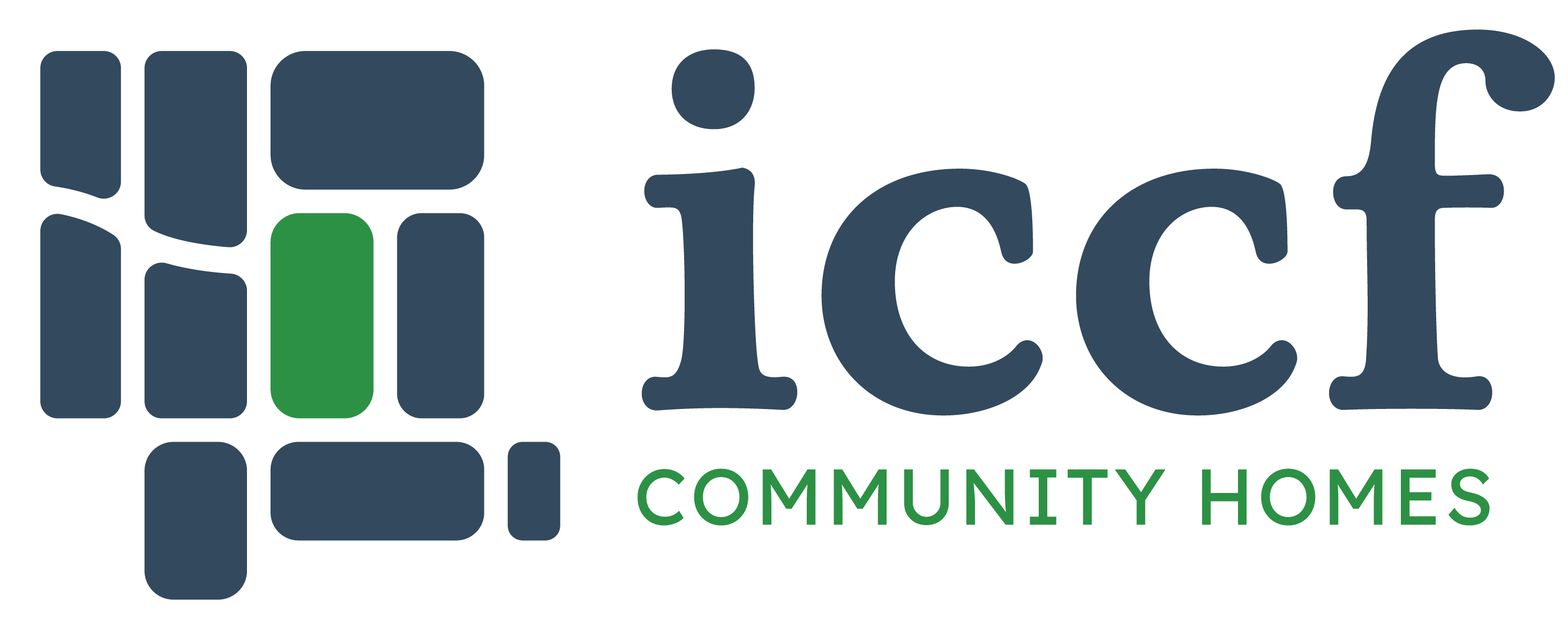 Logo for "ICCF COMMUNITY HOMES"