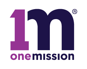 Logo for "ONE MISSION INC."