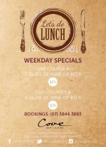 $25 Lunch with wine/beer at Cove Bar & Dining