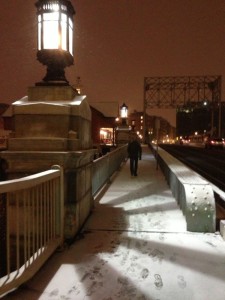 Snow on Congress St. on Monday