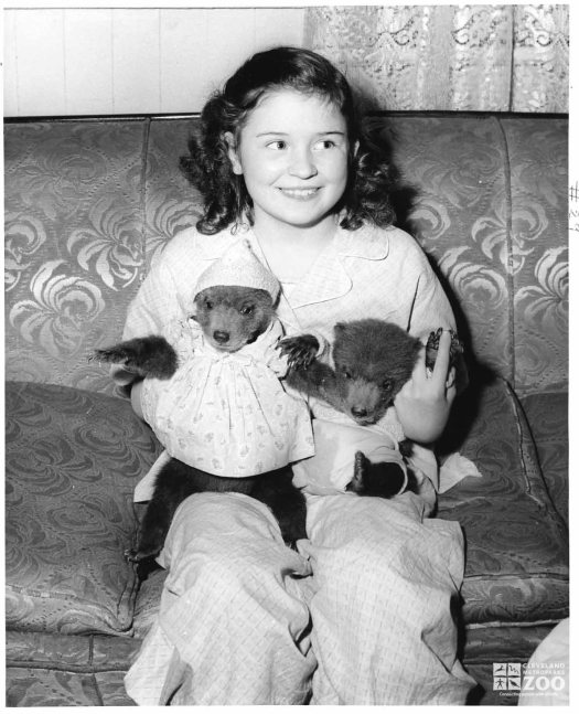 1953 - Kodiak Bear Cubs with Turnauckas' Daughter (2)