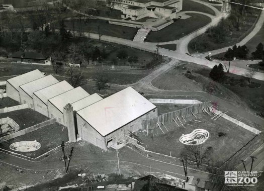 1956 - Aerial View of Pachyderm Building (Ostrich House and Birds of the World)