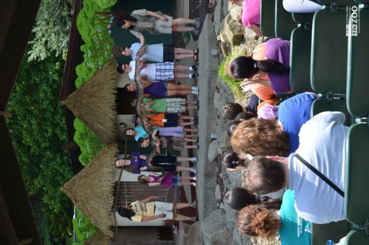 Adriana, Katie and Visitors with a Snake