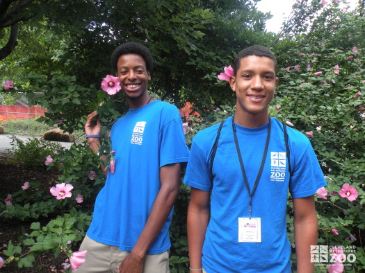 Zoo Crew Members with Flowers