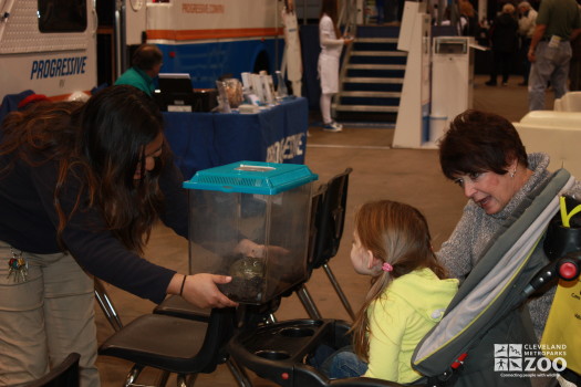 Adriana with mom, kid, and Marine Toad- 2014 RV Show