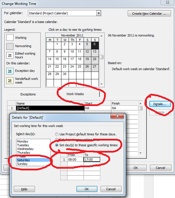MS Project 2007 How To make weekend days working days The Solaris How To Change Calendar Working Days In Microsoft Project