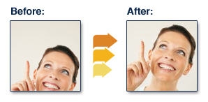 Face detection - before & after