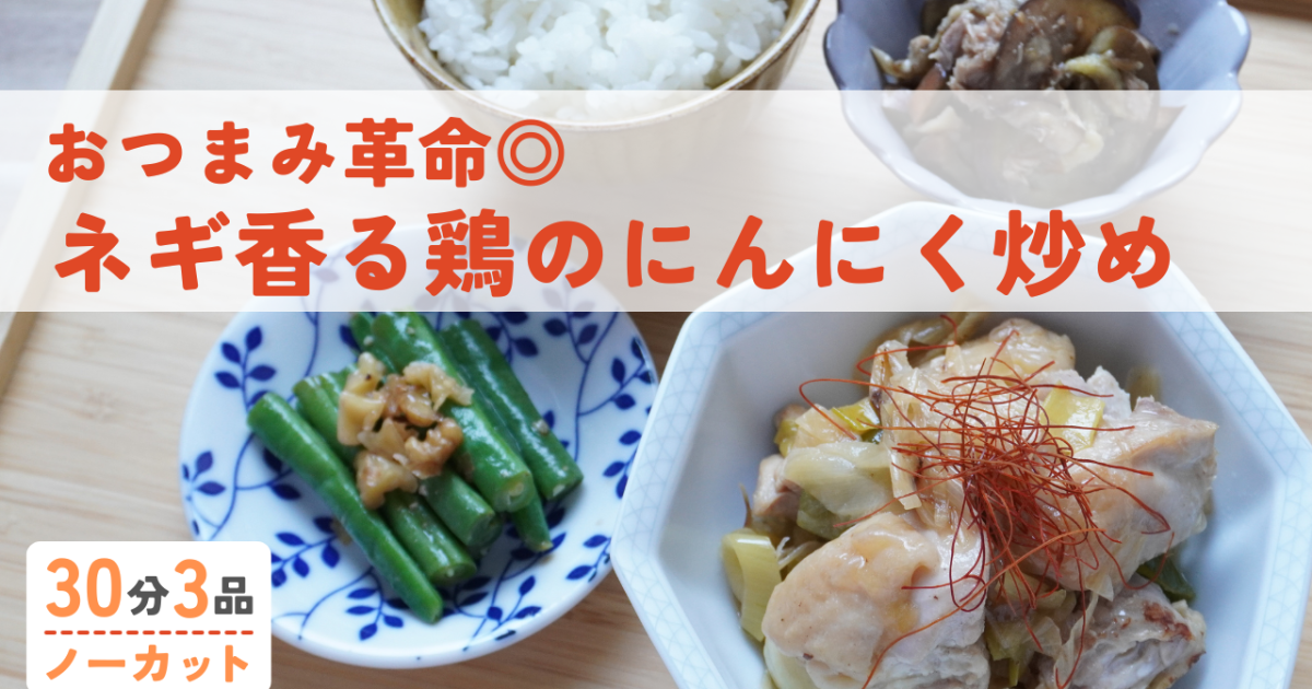 ネギ香る鶏のにんにく炒め/なすとツ…