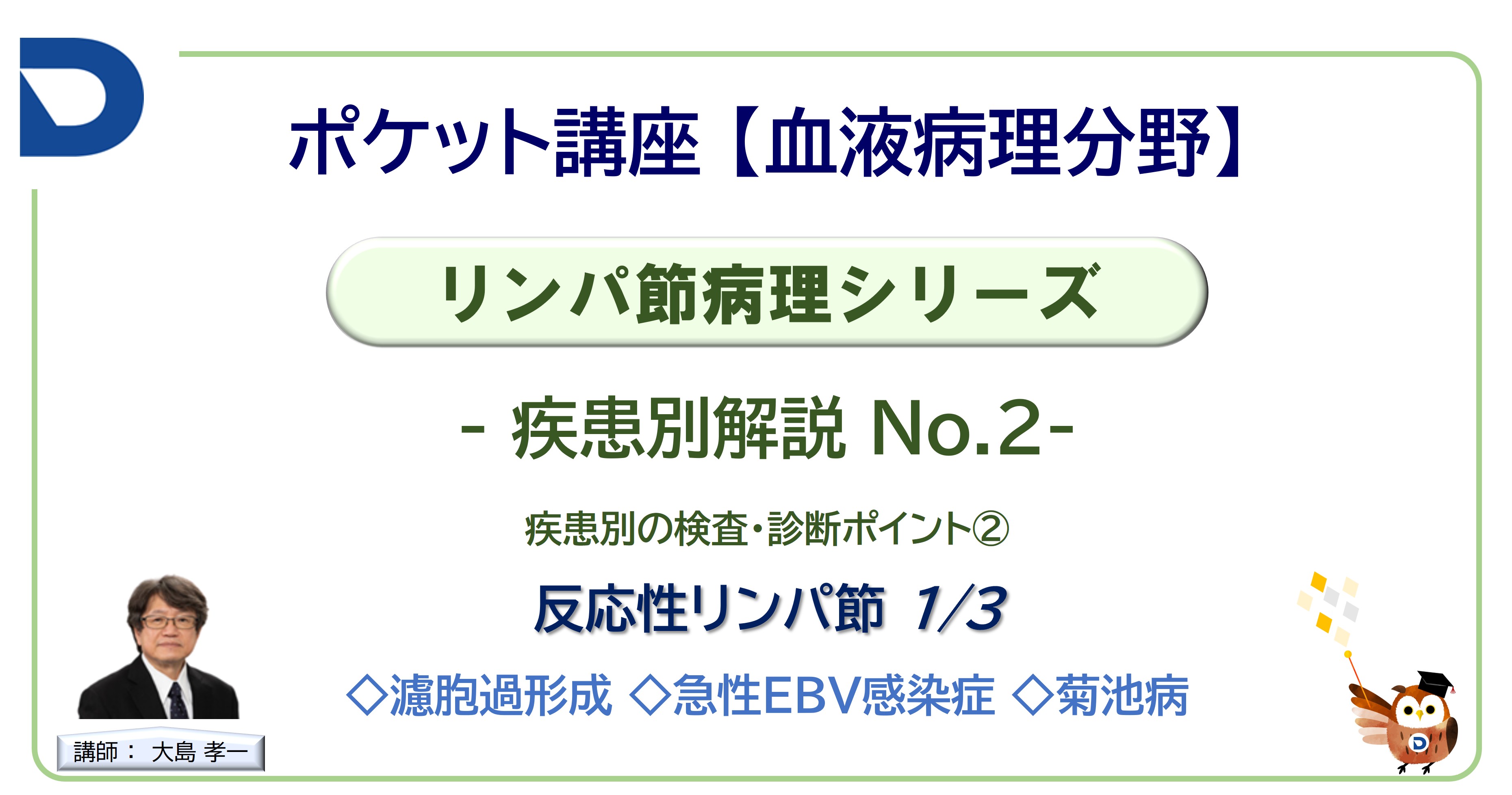 リンパ節病理シリーズ：疾患別解説No.2「反応性リンパ節1/3」