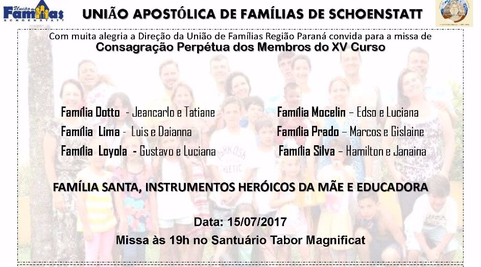 Consagração Perpétua dos Membros do XV Curso