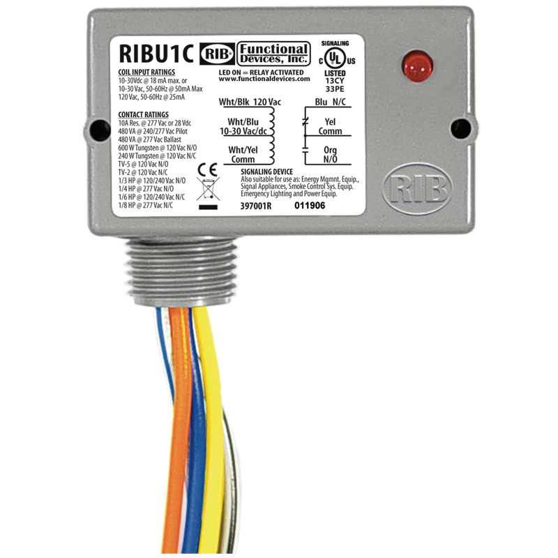 RIBU1C RIB Relay Functional Devices Enclosed Pilot Relay rib dry contact relay wiring 