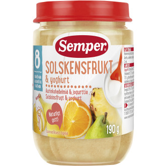 Barnmat Solskensfrukt Yoghurt 8 Mån