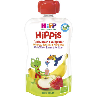 Barnmat Hippis Äpple/Banan/Jordgubb 6 Mån EKO
