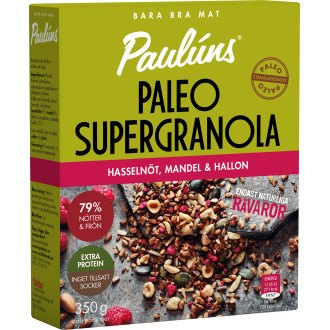 Paleo Supergranola Hasselnöt/ Mandel/ Hallon