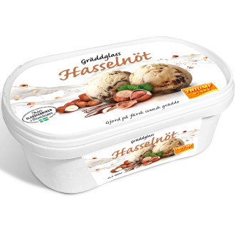 Gräddglass Hasselnöt