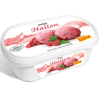 Hallonsorbet