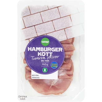 Hamburgerkött Tunna Skivor