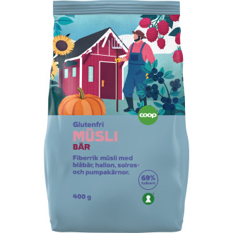 Glutenfri Musli Blåbär &Hallon