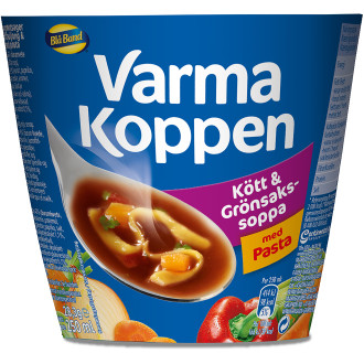 Kött & Grönsakssoppa Med Pasta Varma Koppen
