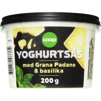 Yoghurtsås Grana Padano & Basilika