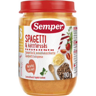 Spaghetti Köttfärssås 6 Mån