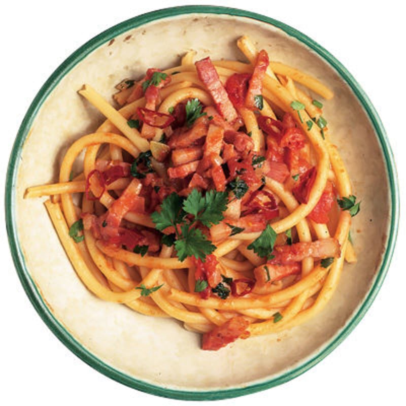 Pasta med rökt fläsk