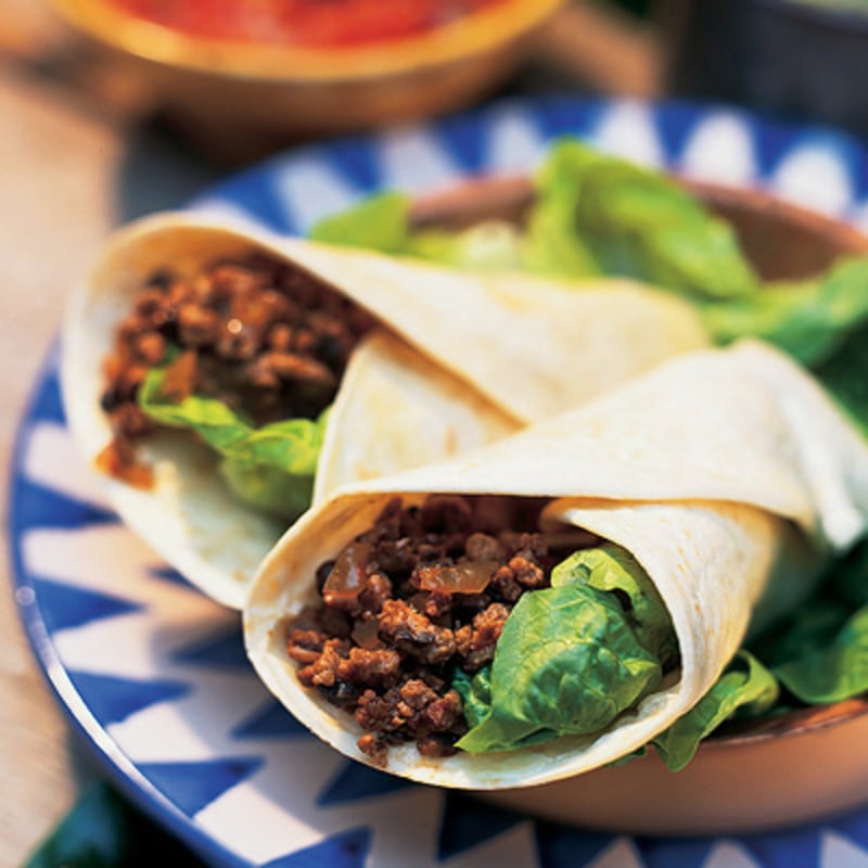 Tortillas med färs och bönor