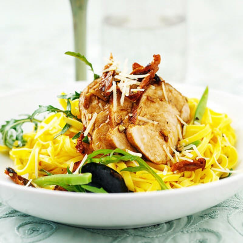 Pasta med fläskfilé