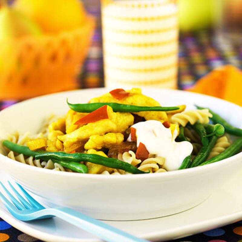 Kycklingcurry med pasta