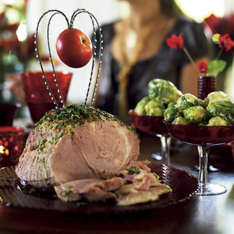 Julskinka med grönt täcke