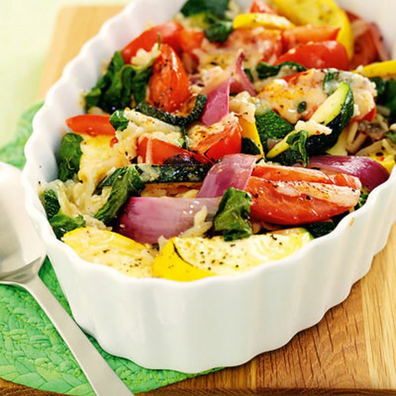 Zucchinigratäng med korv