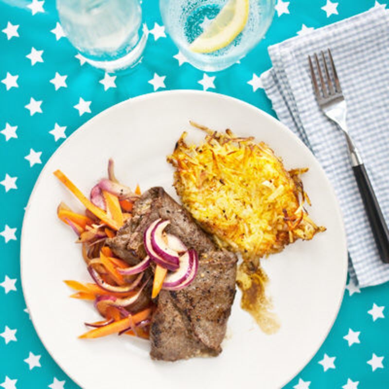 Senapsfylld lövbiff med rösti