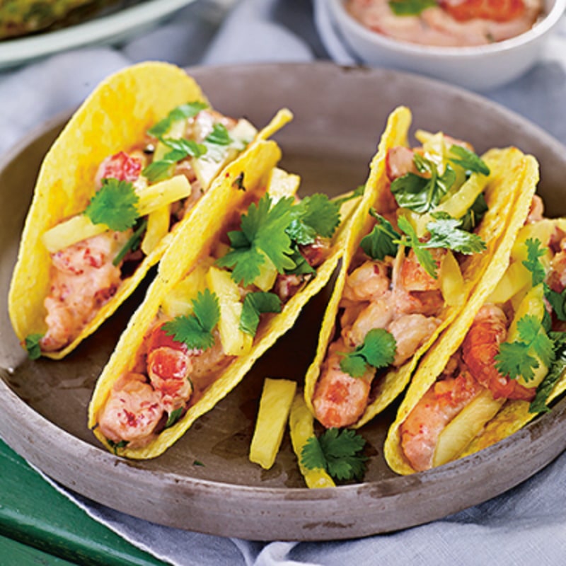Tacos med asiatisk kräftröra