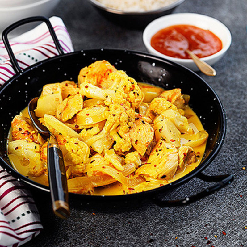 Kyckling i krämig currysås