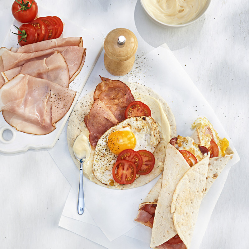 Klämma med ägg och skinka