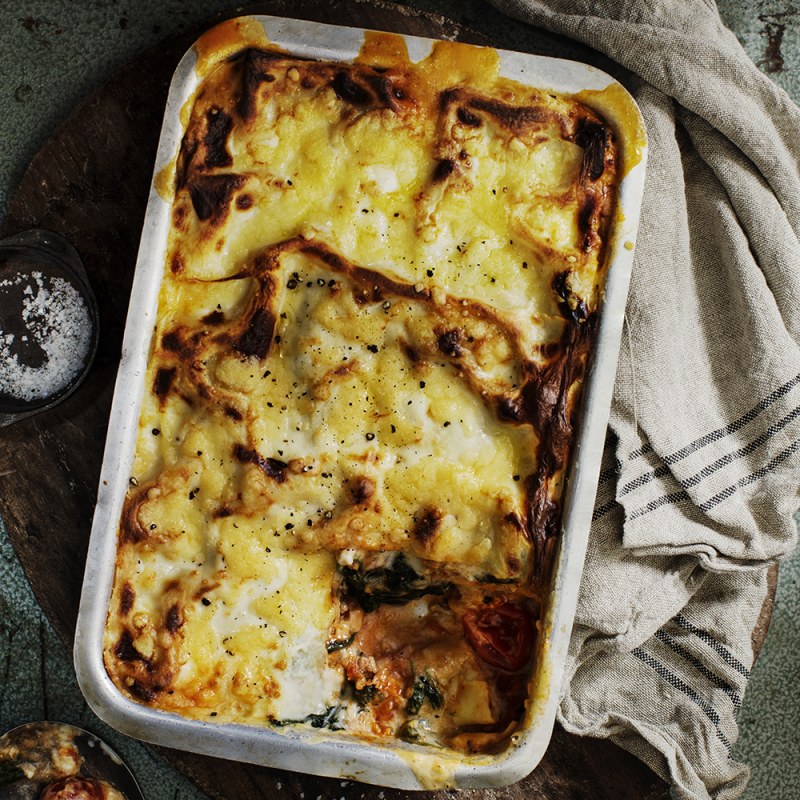 Kycklinglasagne med spenat