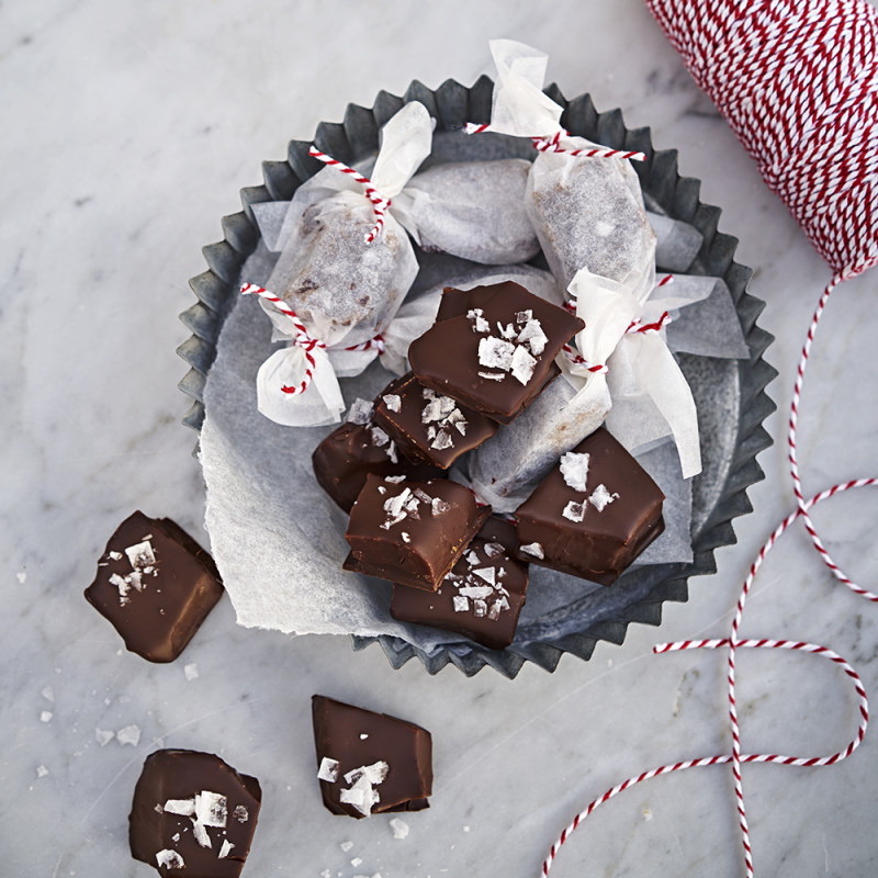 Dubbel chokladkola med flingsalt
