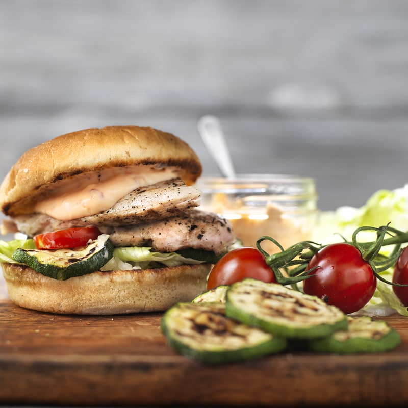 Kycklingburgare med chiliaioli