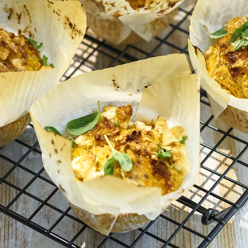 Matmuffins med morötter och fetaost