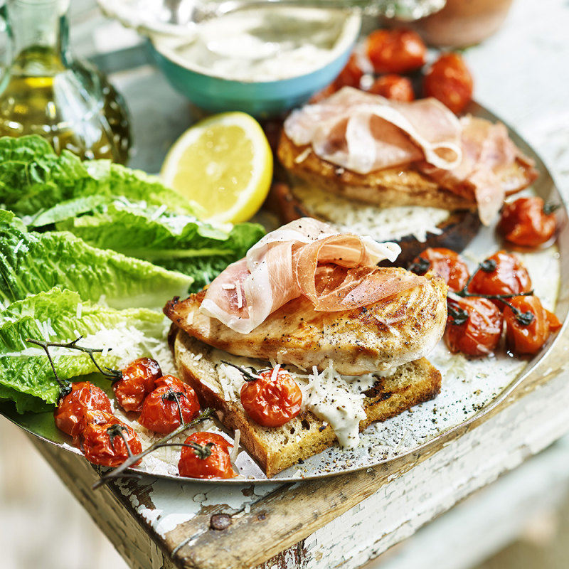 Kycklingmackor caesar-style