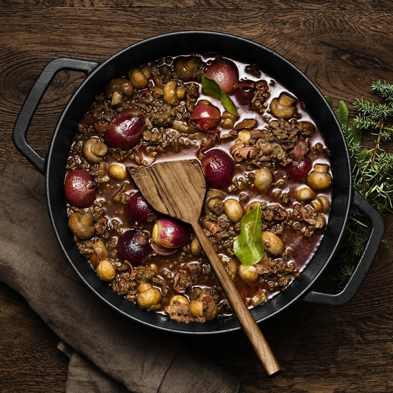 Boeuf bourguignon med högrevsfärs