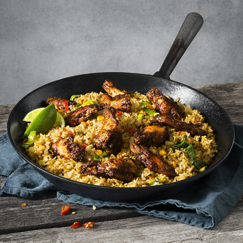 Buffalo wings med fried rice