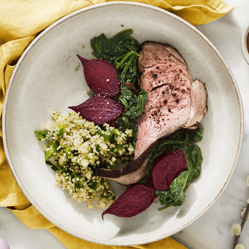 Lammstek med grön couscous