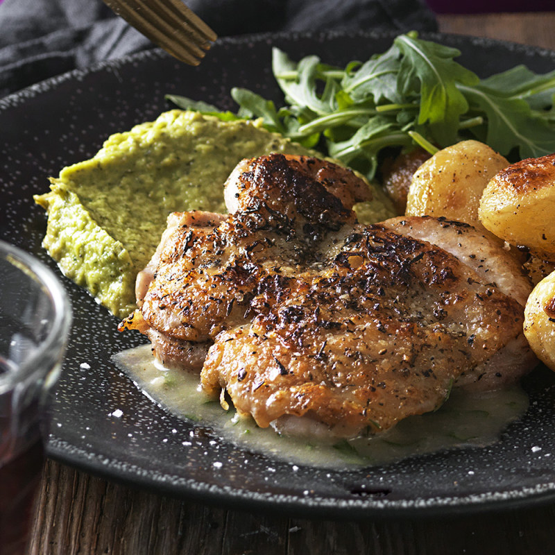 Kycklingsteak med zucchinikräm