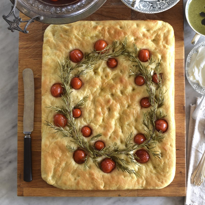 Focaccia med julkrans