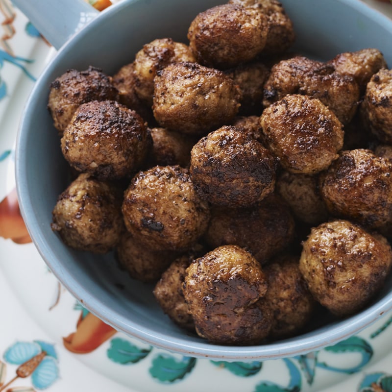 Lammfärsbullar med soltorkade tomater och rosmarin