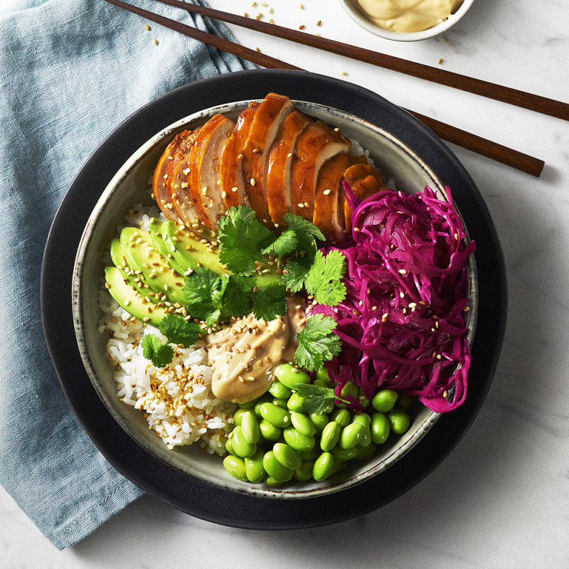 Kycklingbowl med picklad rödkål